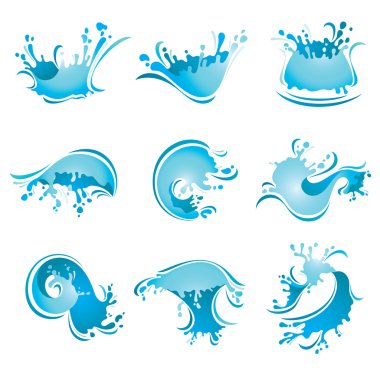 Splashing Waves and Water, vector clipart