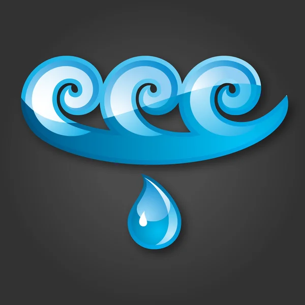 Signe d'eau fond bleu-gris. 10 EPS — Image vectorielle
