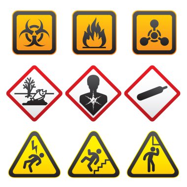 Warning symbols - Hazard Signs-Second set clipart