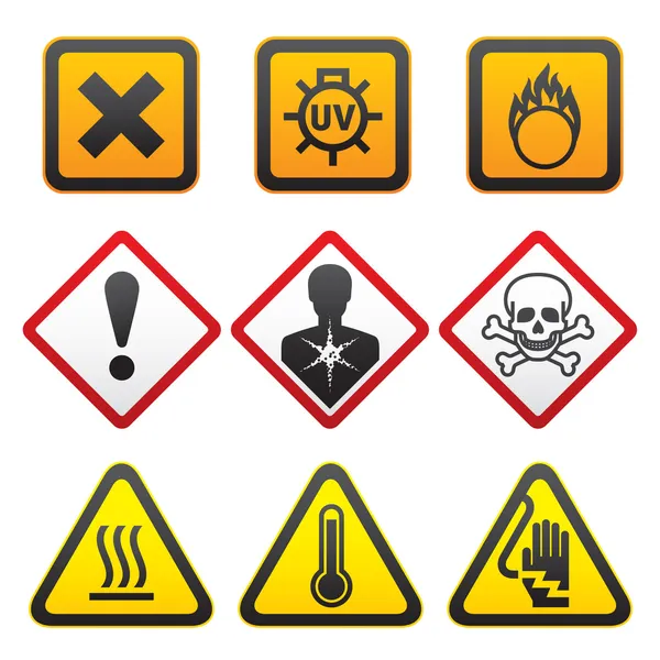 Warning symbols - Hazard Signs-Forth set — Stock Vector