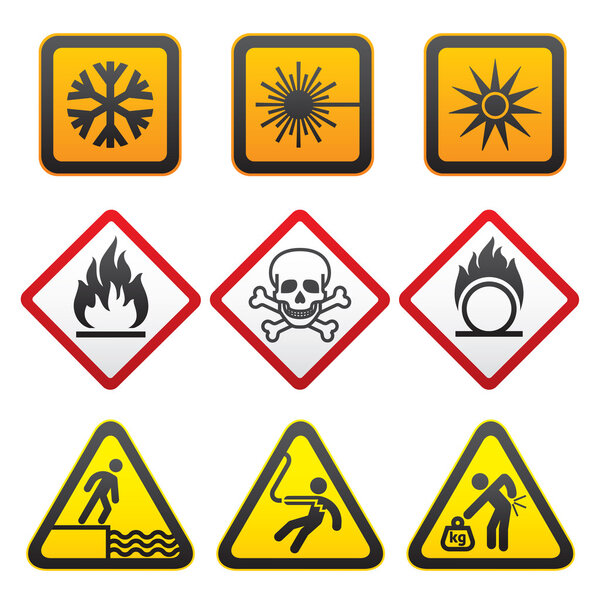 Warning symbols - Hazard Signs-Third set