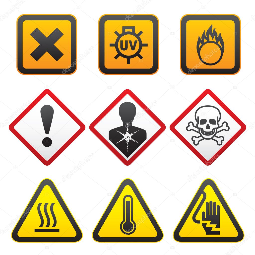 Warning symbols - Hazard Signs-Forth set