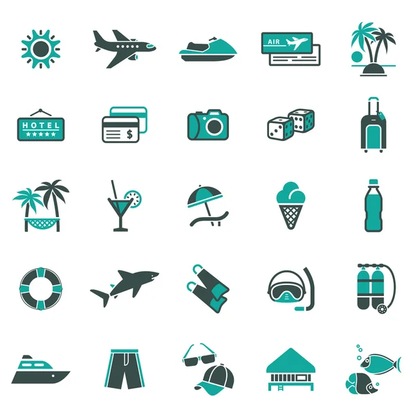Jelei. nyaralás, utazás & szabadidő. első készlet ikonok — Stock Vector