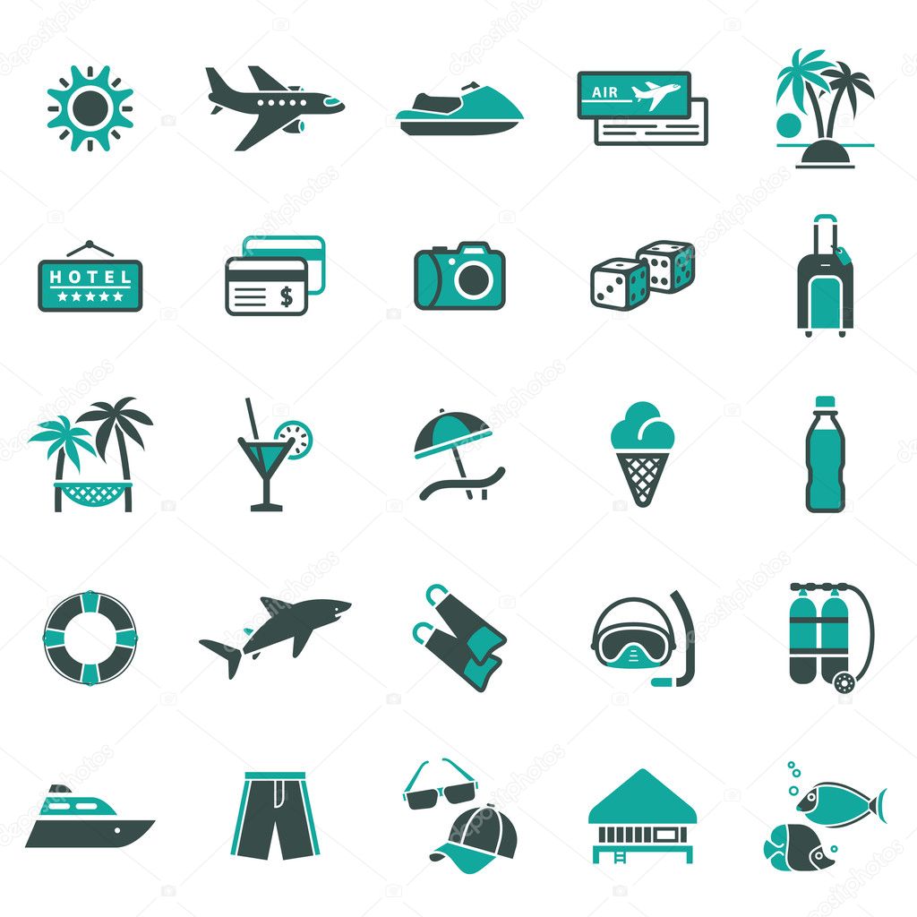Signs. Vacation, Travel & Recreation. First set icons