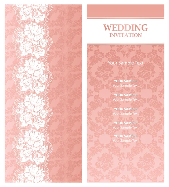 Pozvánka na svatbu, šablona — Stockový vektor