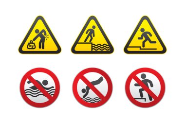 Warning Hazard and Prohibited Signs, vector clipart