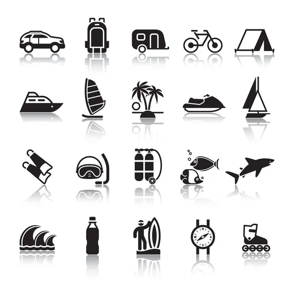 Signs. Tourism. Travel. Sports. Fourth set. — Stock Vector