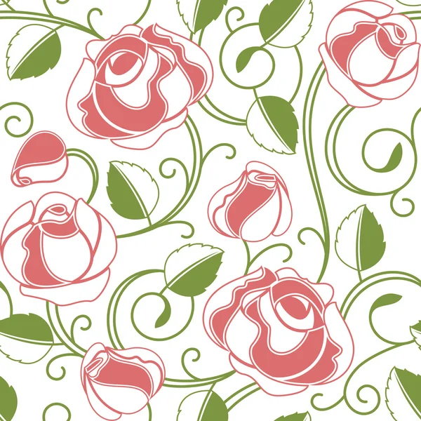 Seamless roses pattern — Stock Vector