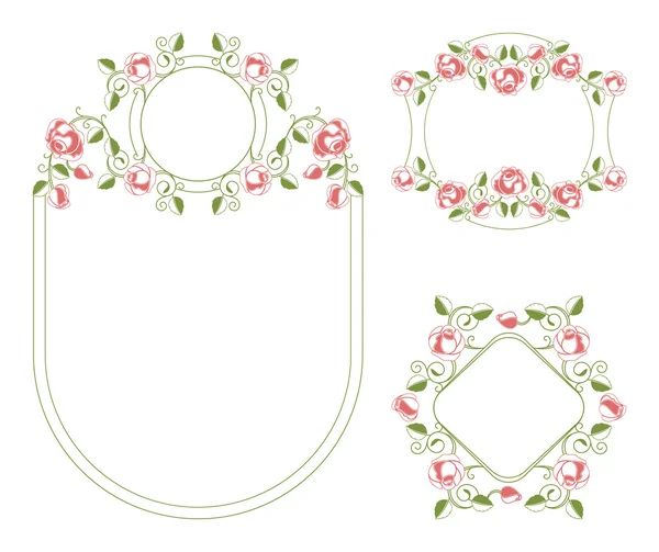 Viñeta y marcos de adornos florales — Archivo Imágenes Vectoriales