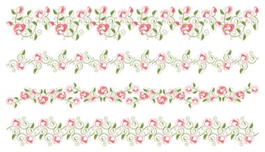 Design Elements Set flower borders clipart