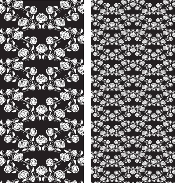 Set van naadloze rozen patroon, sjablonen — Stockvector