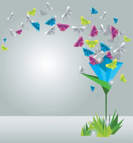 Paper butterflies. — Stock Vector