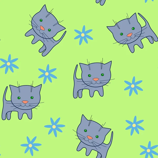 Katt mönster — Stock vektor
