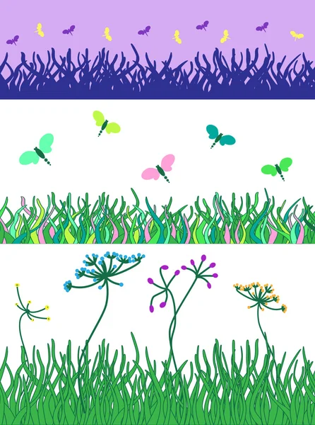 Gras und Insekten — Stockvektor