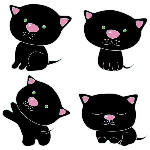 Os gatos pretos —  Vetores de Stock