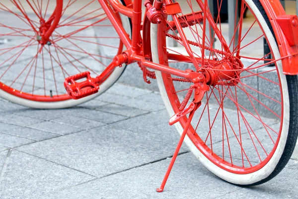 Red bicycle details — Stock Photo, Image