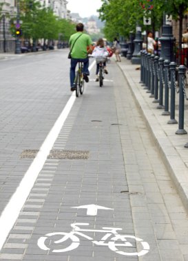 Cycling lane clipart