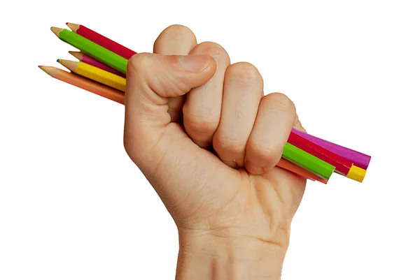 Pencils in hand — Stock Photo, Image