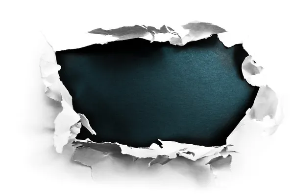 Breakthrough paper hole — Stock Photo, Image