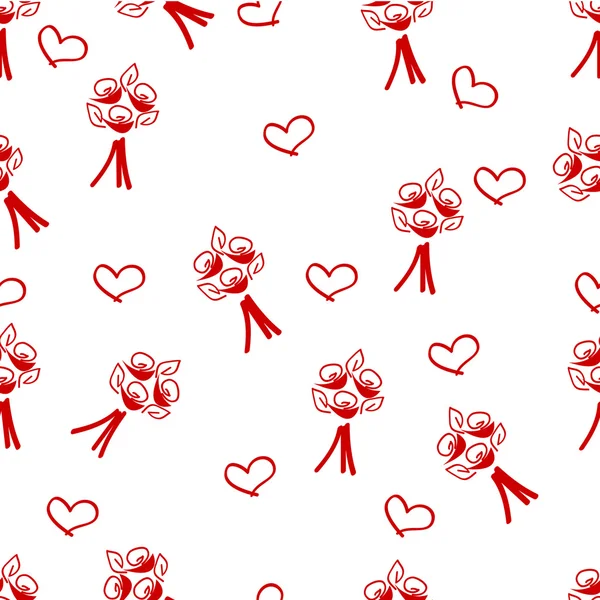 Romantique rouge et blanc — Image vectorielle