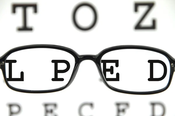 Brille auf dem Auge — Stockfoto
