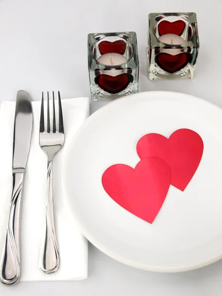 Mesa para comida romántica —  Fotos de Stock