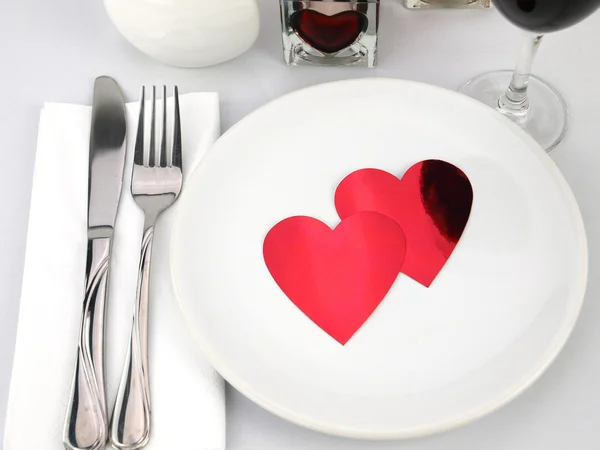 Таблиця для романтичної їжі — стокове фото