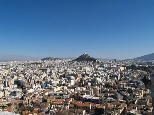 stock image Athens city and Lykavitos hill