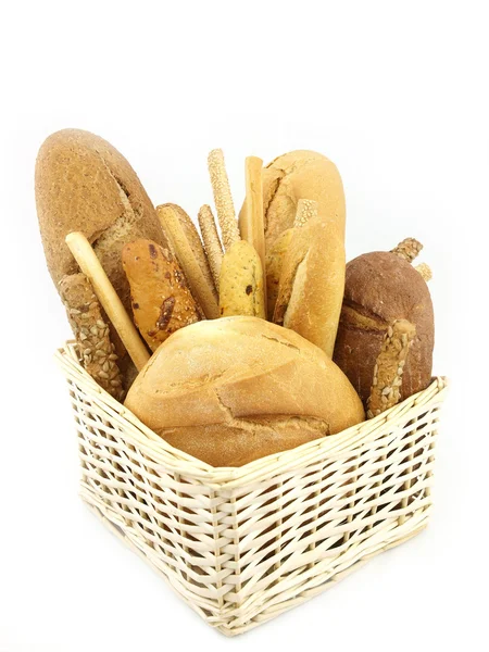 Diverse soorten brood en andere tarwe-producten — Stockfoto