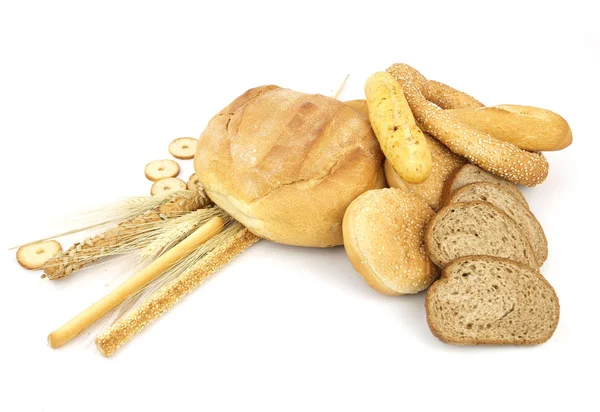 Différents types de pain et autres produits à base de blé — Photo