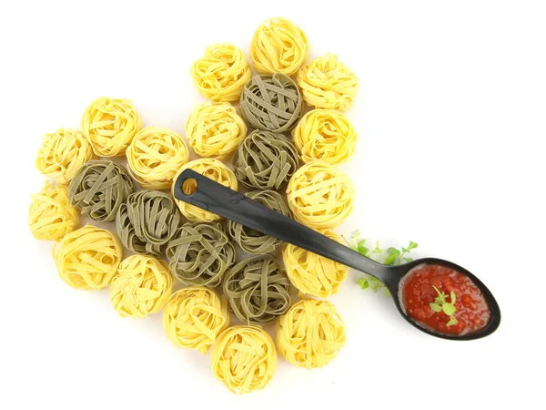 Hjärtat av pasta tagliatelle — Stockfoto