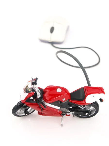 Motocicleta internet online — Fotografia de Stock