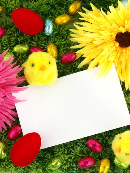 Kartka Wielkanocna z dekoracji — Zdjęcie stockowe