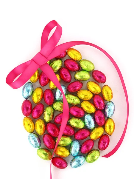 Easter eggs with a bow — Stock Photo, Image