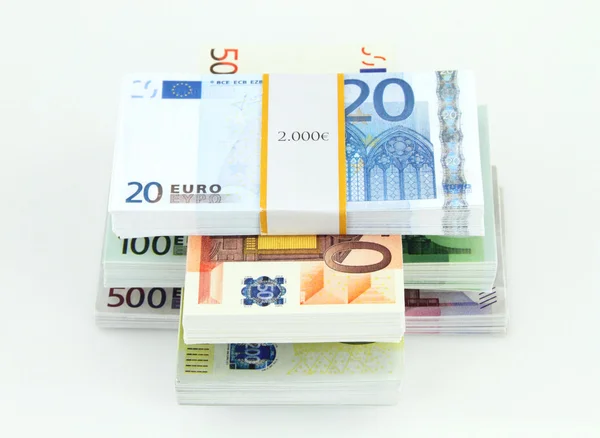 Стеки євро — стокове фото
