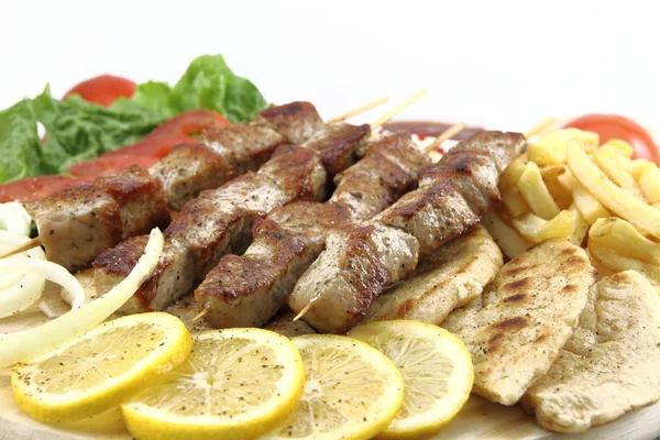 Grekiska grillspett (souvlaki) — Stockfoto