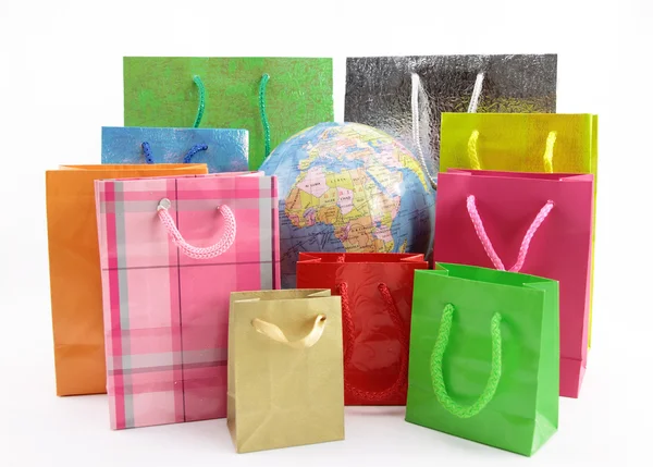 Shopping bag in tutto il mondo — Foto Stock