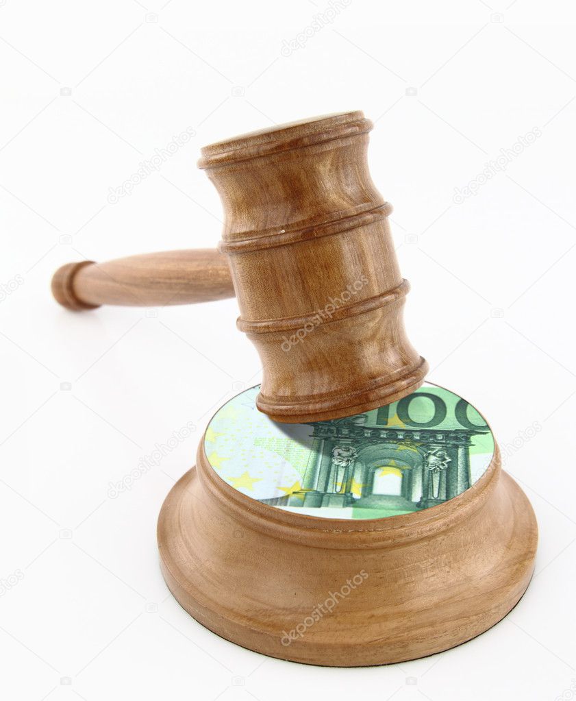 Auction gavel with euro design