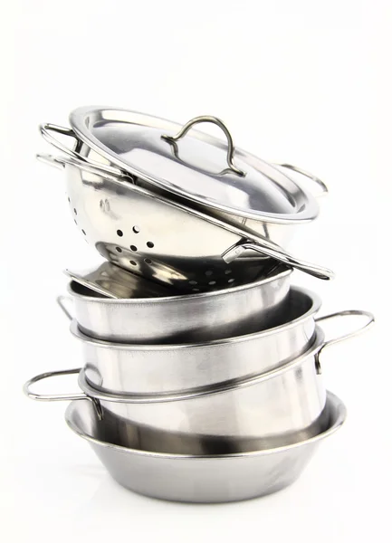 Group of stainless steel kitchenware — Stock Photo, Image