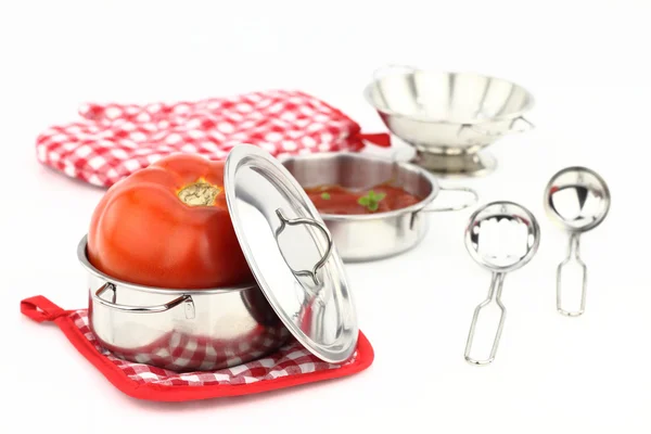 Tomate fraîche dans une casserole — Photo