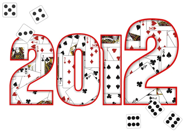 2012 design with cards and dice — Stock Photo, Image