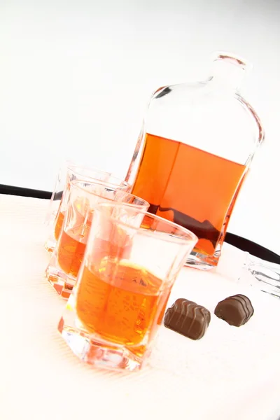 Domowej roboty likieru w małych szklankach — Zdjęcie stockowe
