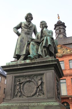 Monument brothers Grimm in Hanau, Germany. clipart