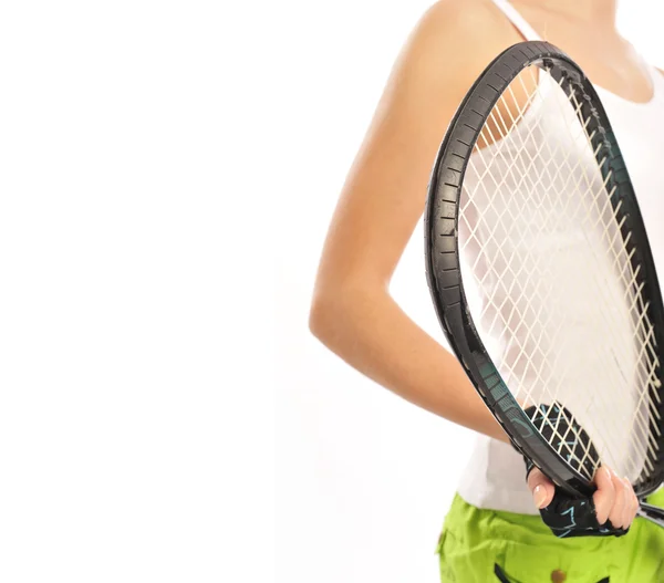 Jovem jogadora de tênis feminina — Fotografia de Stock