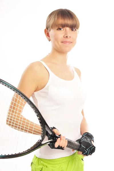 Jovem jogadora de tênis feminina — Fotografia de Stock