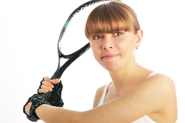 Unga kvinnliga tennisspelare — Stockfoto