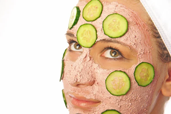 Vrouw met een gezichtsmasker — Stok fotoğraf