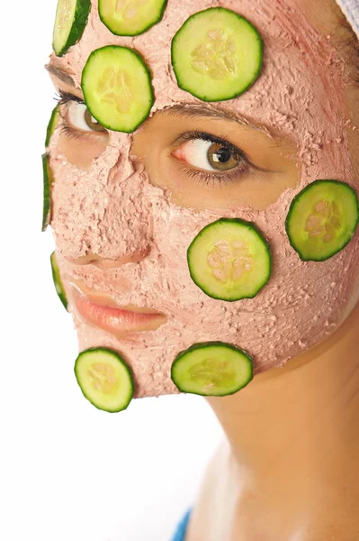Vrouw met een gezichtsmasker — Stok fotoğraf