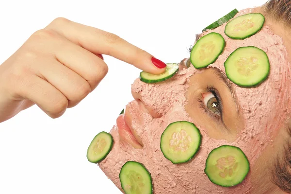 Vrouw met een gezichtsmasker — Stockfoto