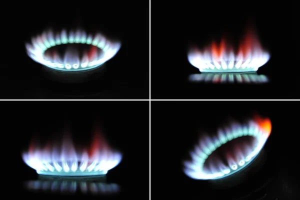 Płomień kuchenki gazowe — Zdjęcie stockowe